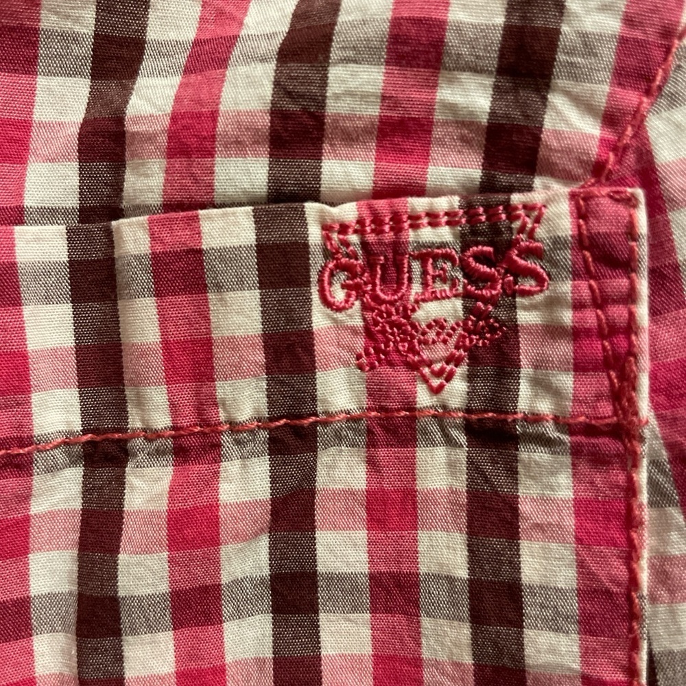 Guess Red Plaid Women's Button-Down Shirt - Picture 6 of 6